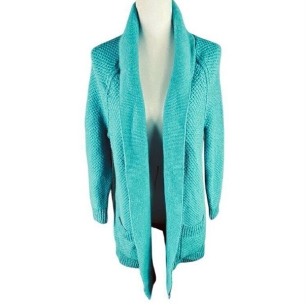 Matilda Jane Womens Teal Cotton Blend Open Front Cardigan Size XS